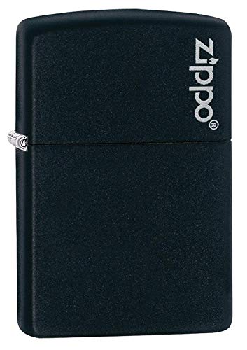 Zippo Logo Black Matte Pocket Lighter