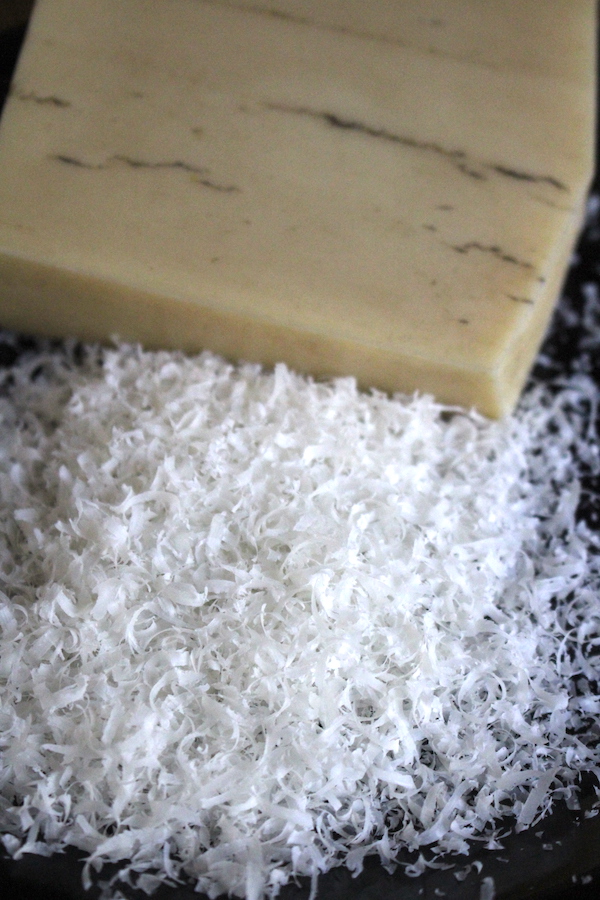 Finely grated wood ash preserved cheese.