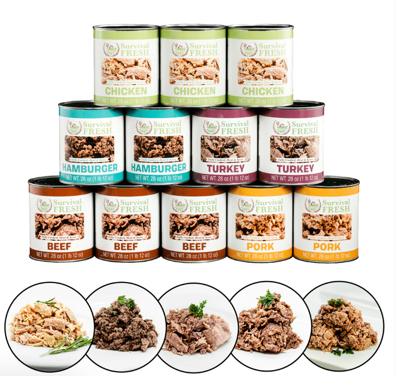 Survival Fresh Canned Meat Selection