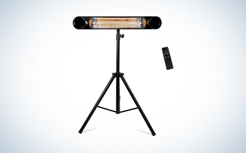 black Briza Infrared Patio HeaterÂ garage heater over a white background