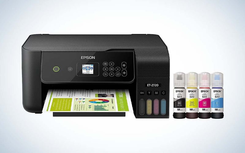 black Epson EcoTank ET-2720Â with ink containers