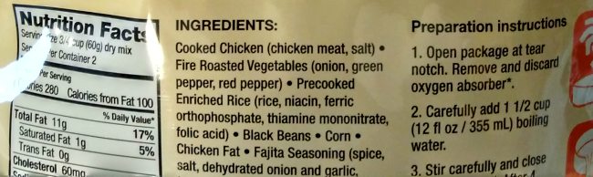 Mountain House Ingredient List