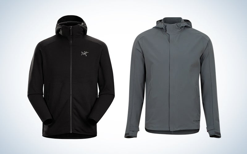 Arc'Teryx and Pearl iZUMi layers for hiking/biking