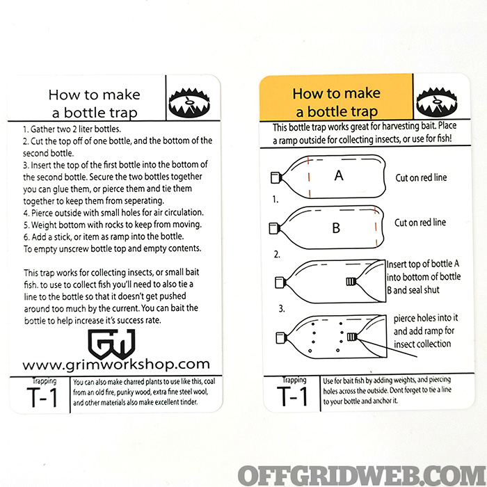 Photo of readers survival tip Grim Workshop survival card.