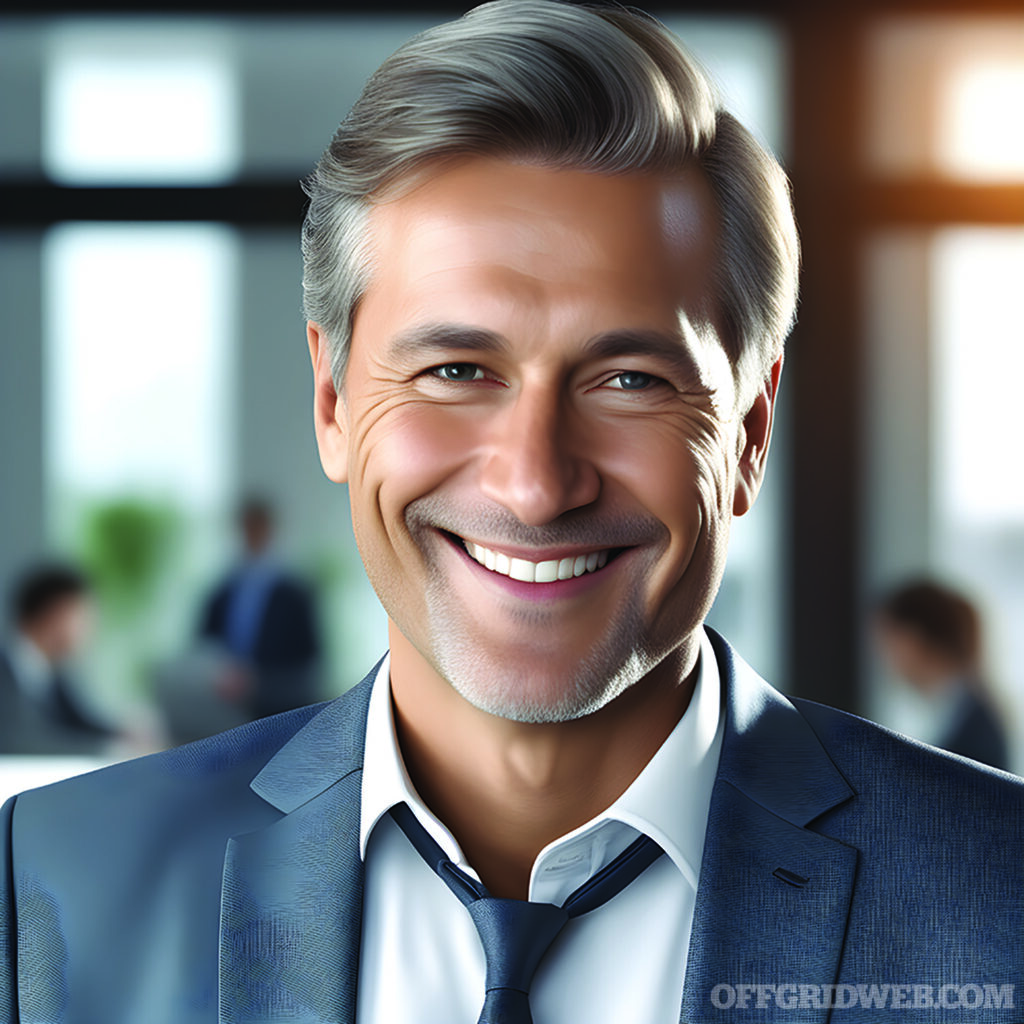 AI generated photo of a man smiling.