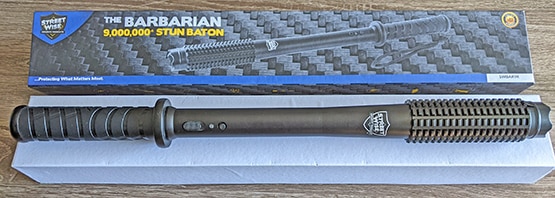 Overhead Shot Of The Barbarian Stun Baton